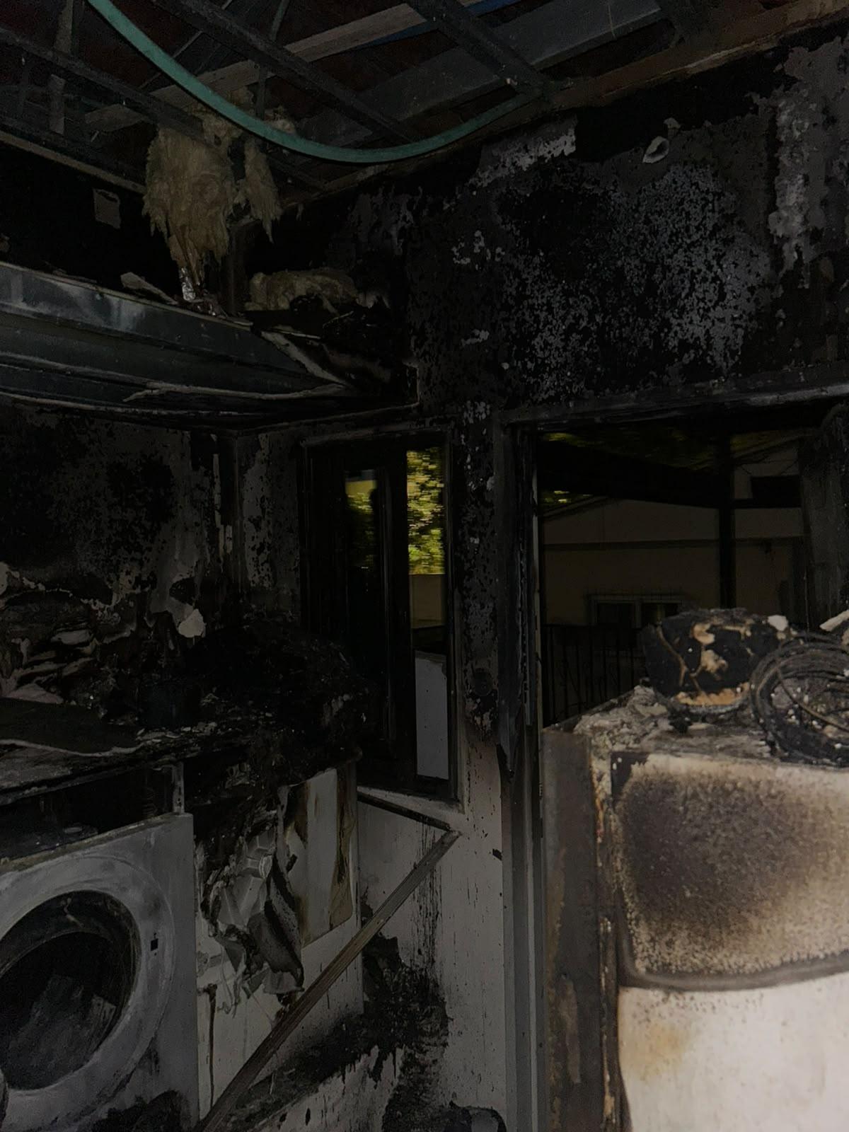 The utility room — everything charred